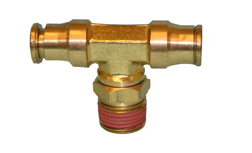 Male Branch Tee DOT Swivel Push-to-Connect Brass