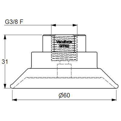 Flat Vaccum Cup Sff 60 N 45 G3 8f